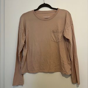 Everlane Long Sleeve Box Cut Pocket Tee
